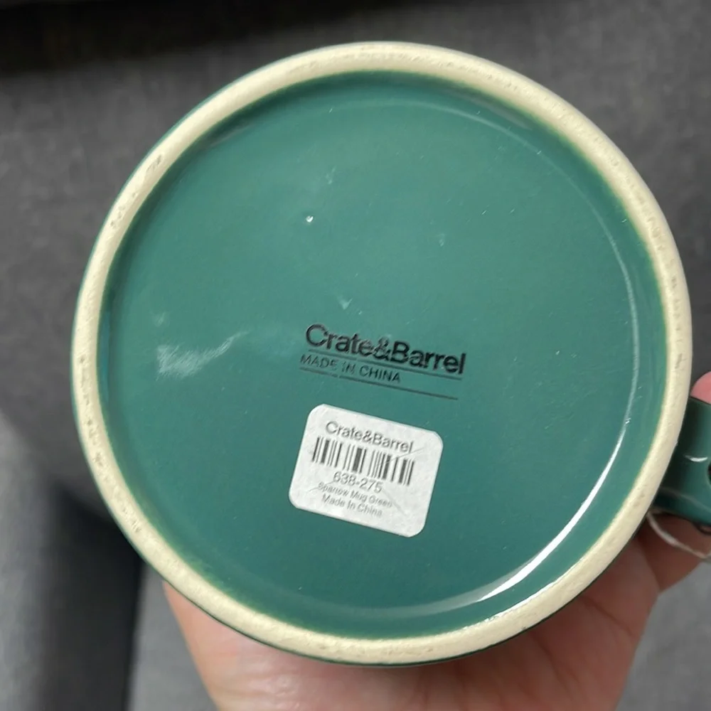 Crate & Barrel Sparrow Green Mug